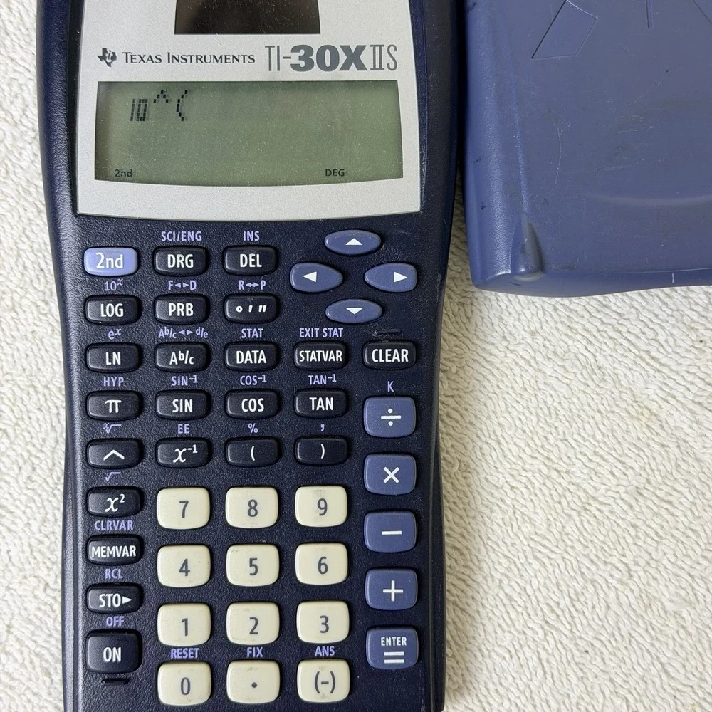 Texas Instruments TI-30X IIS Scientific Calculator Solar Battery Handheld Blue